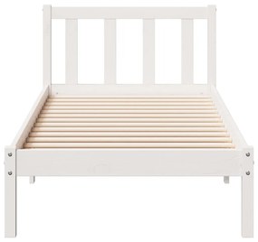 Cama extra longa sem colchão 80x210 cm pinho maciço branco