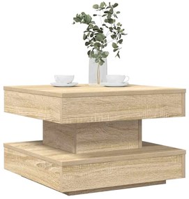 Mesa de centro rotativa a 360graus 50x50x34,5cm carvalho sonoma