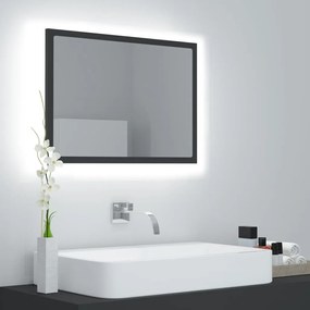 vidaXL Espelho de casa de banho com LED 60x8,5x37 cm acrílico cinzento