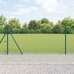 vidaXL Conjunto de Postes de Cerca Prateado 25 x 0.8 m Aço Galvanizado