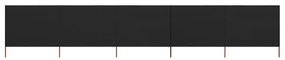 vidaXL Para-vento com 5 painéis em tecido 600x120 cm preto