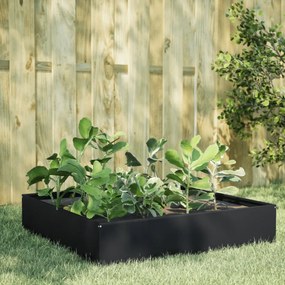 vidaXL Canteiro elevado de jardim 100x100x33,5 cm aço preto