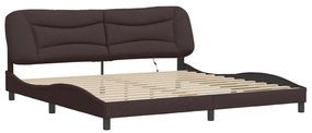 Estrutura de cama com LED sem colchão 200x200 cm tecido