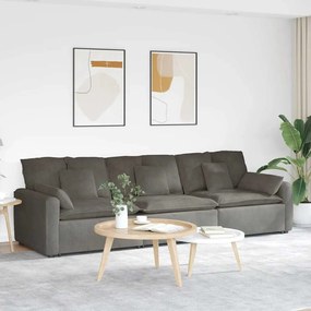 vidaXL Sofá modular com almofadas cinzento-claro