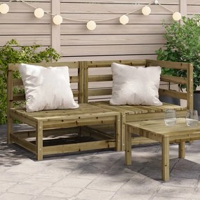 vidaXL Sofá de 2 lugares para jardim pinho maciço impregnado