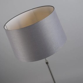 Candeeiro de pé em aço com abajur cinzento 45 cm ajustável - Parte Design,Moderno
