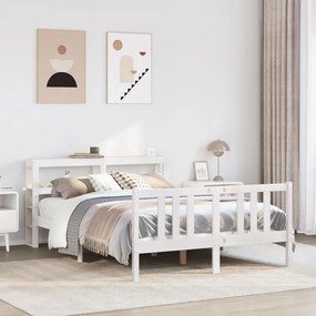 Estrutura de cama c/ cabeceira sem colchão 160x200 cm branco