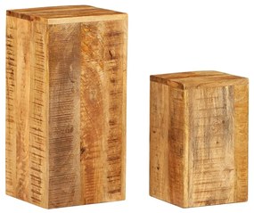 Mesas de apoio 2 pcs madeira de mangueira maciça