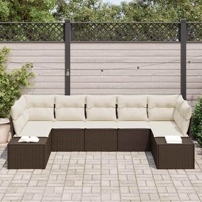 Conjunto de Sofá para Jardim de 7 Peças da com Almofadas de Rattan Sin