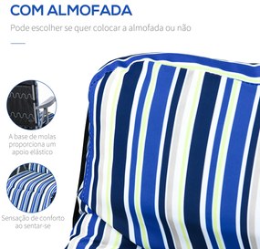 2 Espreguiçadeiras de Jardim Dobráveis Espreguiçadeiras de Aço com Alm