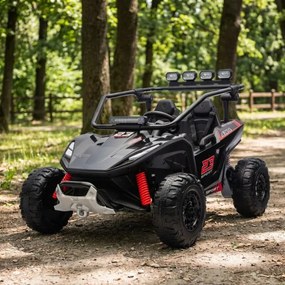 Buggy elétrico para Crianças 24V, 4x200W, 2 lugares TURBO 23, Rodas Espuma EVA, Assento Couro ecológico Preto