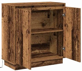 Buffet vidaXL com LED em Madeira Velha 71x34,5x75 cm