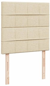 Cama com molas/colchão 90x190 cm tecido cor creme
