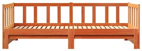 Cama dia com cama auxiliar castanho encerado 180x200 cm madeira maciça