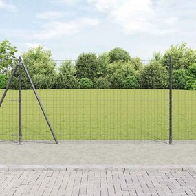vidaXL Postes de Cerca com Placas de Base 52 pcs Ø32mm 68,5cm Aço Galvanizado