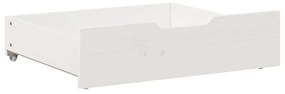 Gavetas para cama 2 pcs 75x55x16 cm pinho maciço branco