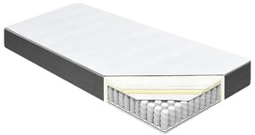 Cama boxspring 200x200 cm tecido cinzento-escuro