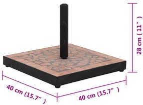 Base para guarda-sol quadrada 12 kg terracota