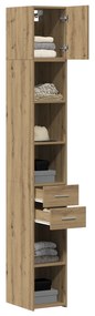 Armário Slim vidaXL Carvalho Artesanal 30x42,5x225 cm Madeira Engenhei