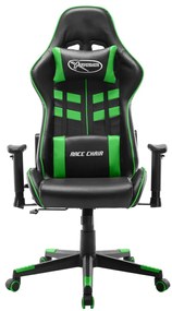 Cadeira de gaming couro artificial preto e verde