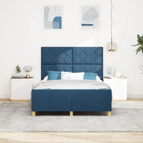 Estrutura de Cama vidaXL Azul 140x190 cm Tecido