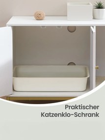 Móvel para caixa de areia para gatos 80 x 50 x 55 cm branco-dourado