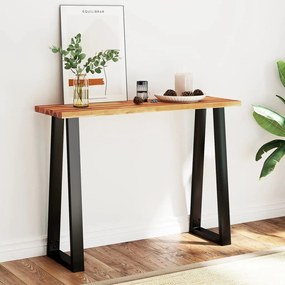 vidaXL Mesa consola com bordas vivas 110x35x80 cm acácia maciça