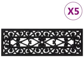 vidaXL Tapetes de escada 5 pcs 25x75 cm borracha