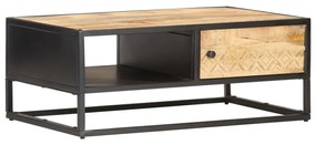 Mesa de centro c/ porta esculpida 90x55x36 cm mangueira áspera