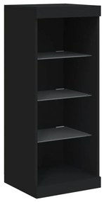 Aparador com luzes LED 41x37x100 cm preto