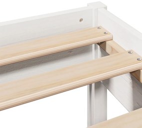 Cama sem colchão 120x200 cm madeira de pinho maciça branco