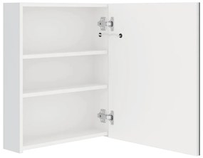 Armário espelhado casa de banho LED 50x14x60cm branco brilhante