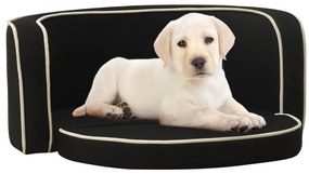 vidaXL Sofá p/ cães dobrável 76x71x30 cm almofadão de linho preto