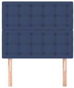 Cabeceira de cama 2 pcs tecido 90x5x78/88 cm azul