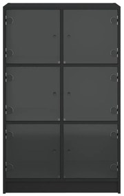 Armário alto c/ portas 68x37x109 cm derivados de madeira preto