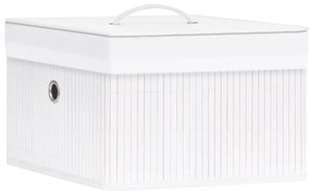 Caixas de arrumação 4 pcs bambu branco