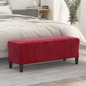 vidaXL Banco 100x35x41 cm veludo vermelho tinto