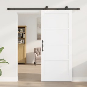 Porta Deslizante com Conjunto de Ferragens Branca 86x198,5 cm Madeira