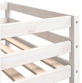 Estrutura de cama infantil 90x200 cm pinho maciço branco