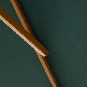 Outsunny Chapéu de Sol de Jardim com Sistema de Polia Teto Ventilado e Mastro de Madeira para Terraço Pátio Exterior 2,95x2x2,55m Verde