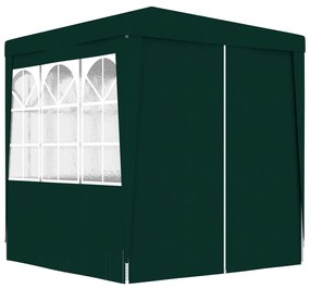 48532 vidaXL Tenda festas profissional c/ paredes laterais 2x2m 90g/m² verde