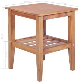 Mesa de centro quadrada 40x40x50 cm teca maciça