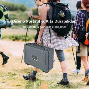 Caixa rígida impermeável portátil com inserção de espuma personalizável para ferramentas 56 x 44 x 22 cm Cinza