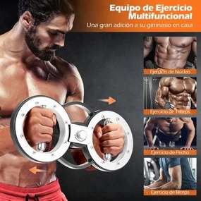 Exercitador de antebraços giratório Equipamento de treino de braços de 5,35 kg com resistência ajustável