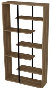 Estante Presto – Nogueira/Preto – 90x173,2x29,5 cm