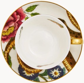 Chávena de chá e pires em porcelana fina Leopard Snake