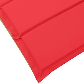 Espreguiçadeiras vidaXL com almofadas 2 pcs Vermelho Madeira de Acácia
