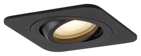 Conjunto de 6 focos embutidos redondos pretos GU10 50mm giratórios e inclináveis IP44 - Alberto Moderno