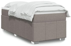vidaXL Cama com molas/colchão 90x190 cm tecido castanho-acinzentado