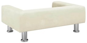 Cama para cães 70x45x26,5 cm veludo cor creme